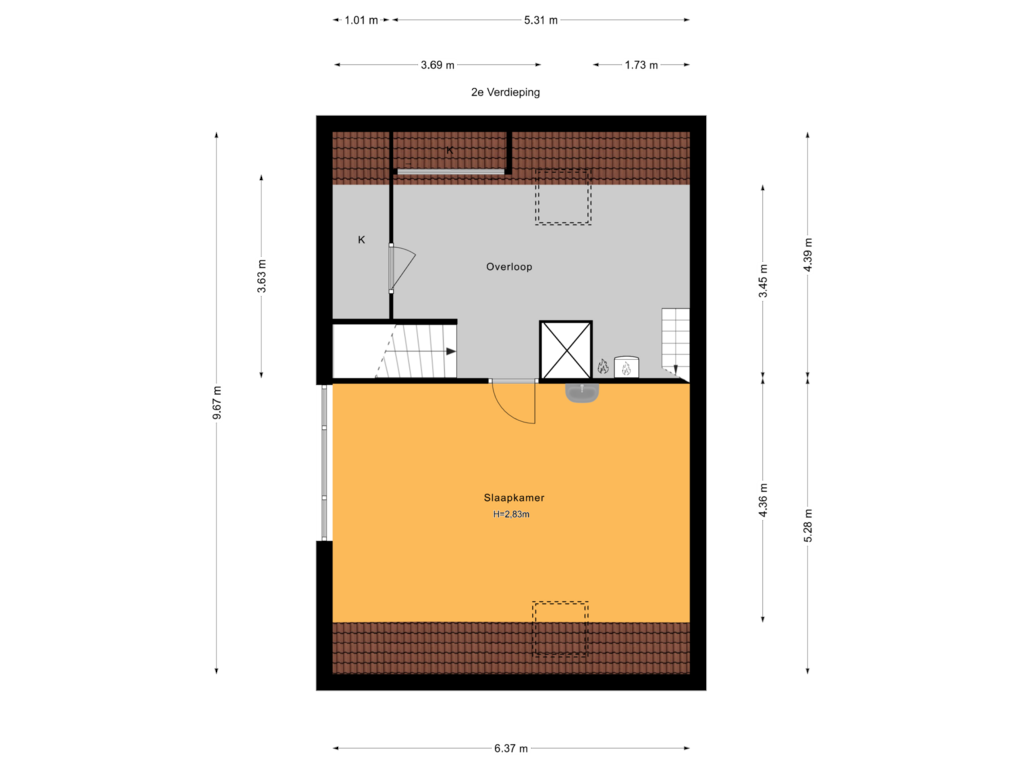 Bekijk plattegrond van 2e Verdieping van Popelenburg 1