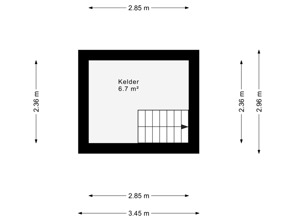 View floorplan of Kelder of Veenhoeksweg 18