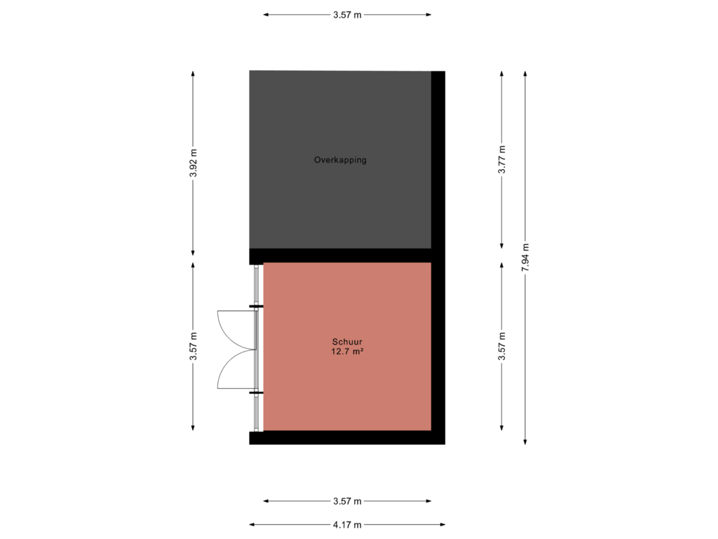 View floorplan of Schuur of Veenhoeksweg 18