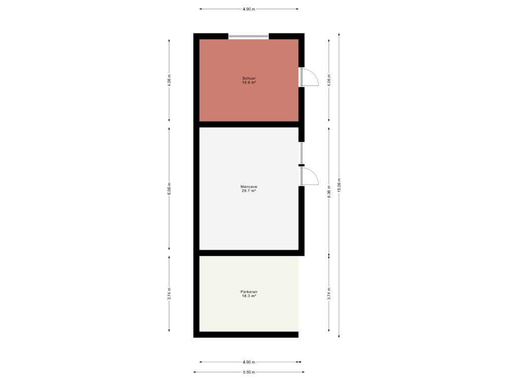 View floorplan of Bijgebouw of Veenhoeksweg 18