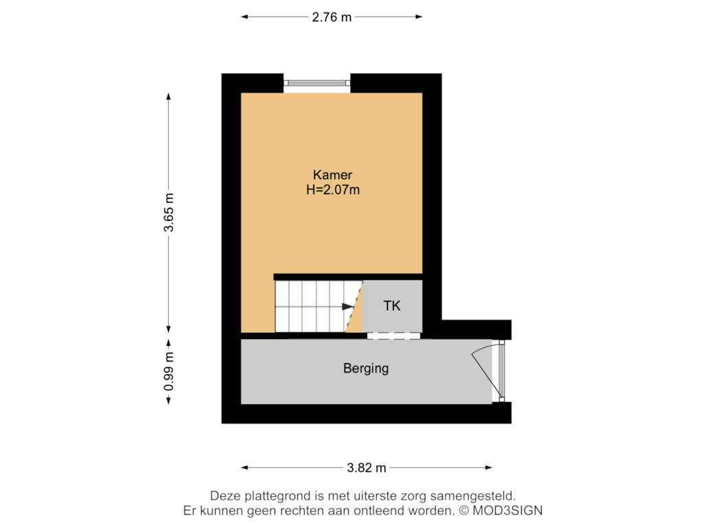 View floorplan of Souterrain of Oranjestraat 27