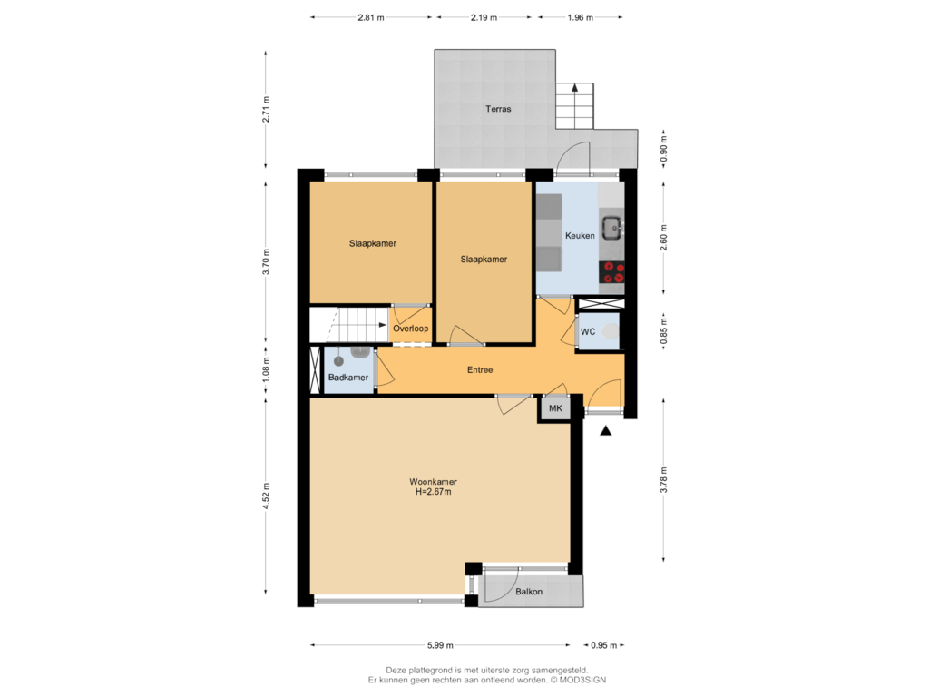 View floorplan of Begane Grond of Oranjestraat 27