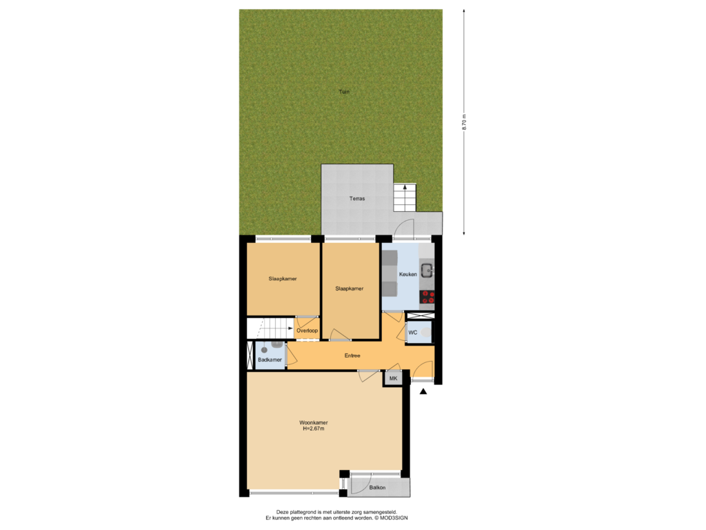 View floorplan of Situatie of Oranjestraat 27