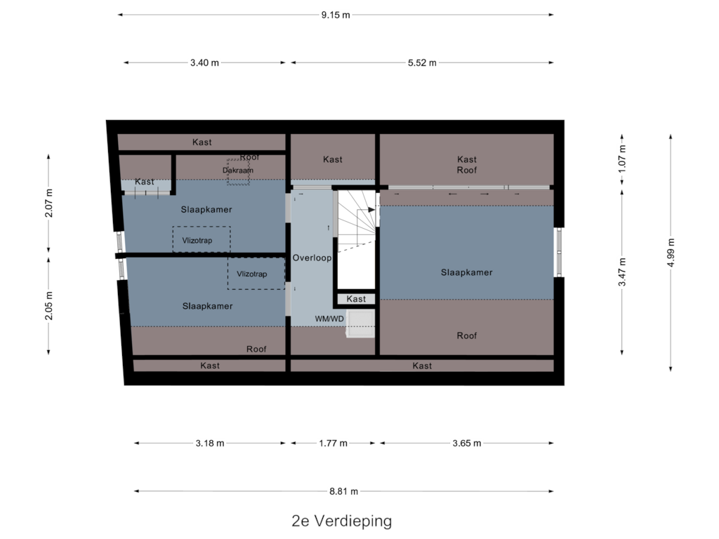 Bekijk plattegrond van 2e Verdieping van Doelenstraat 30