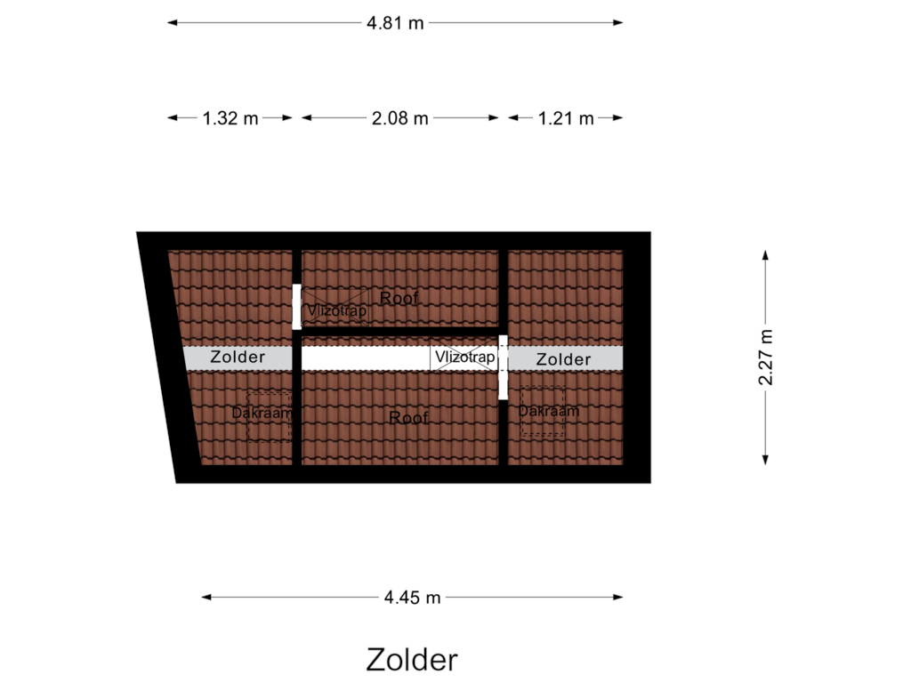 Bekijk plattegrond van Zolder van Doelenstraat 30