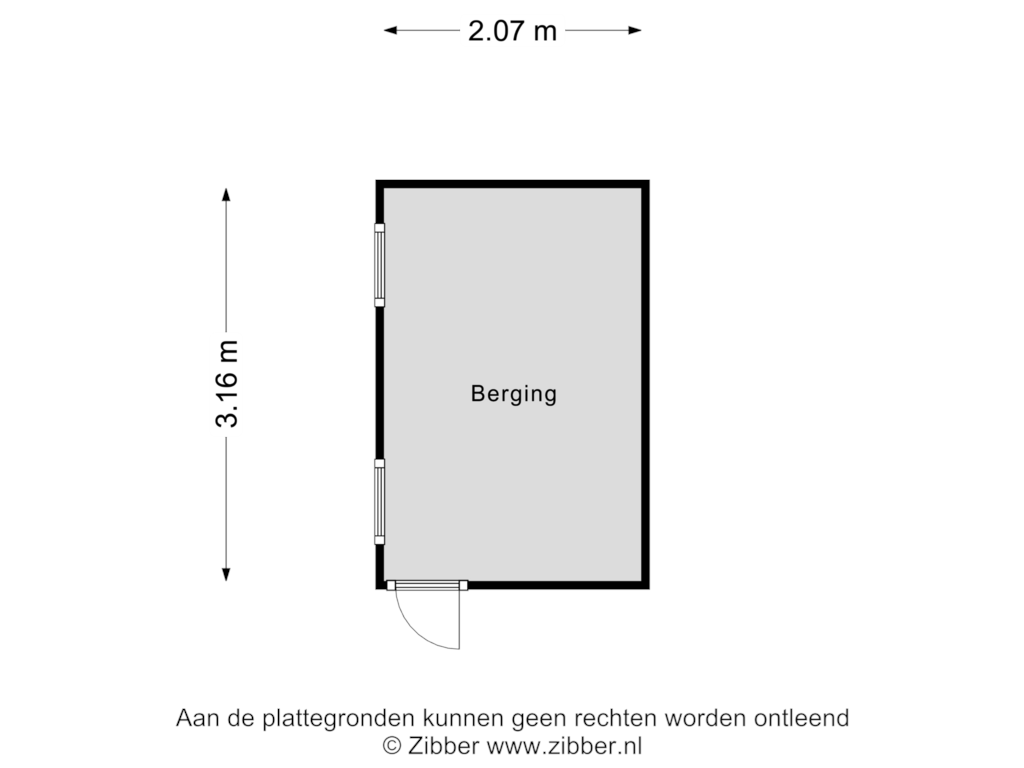 View floorplan of Berging of Stuwstraat 6-A