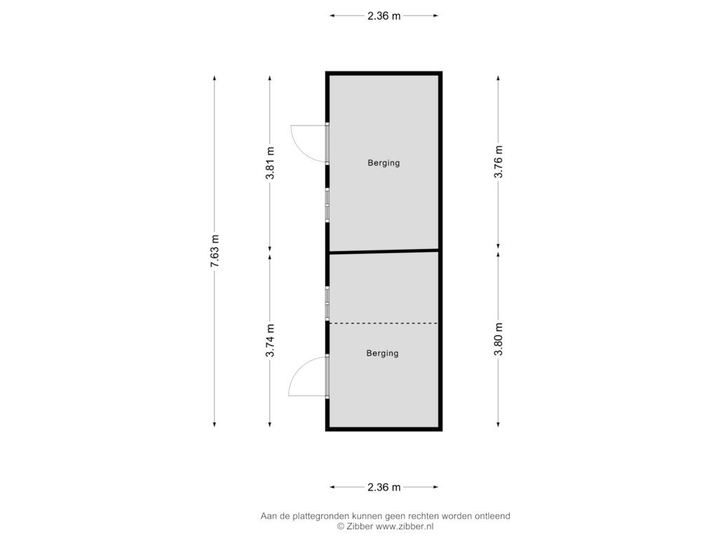 View floorplan of Berging of Stuwstraat 6-A