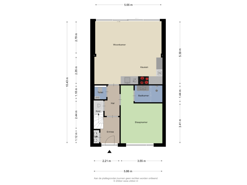 View floorplan of Begane grond of Bazuinstraat 27