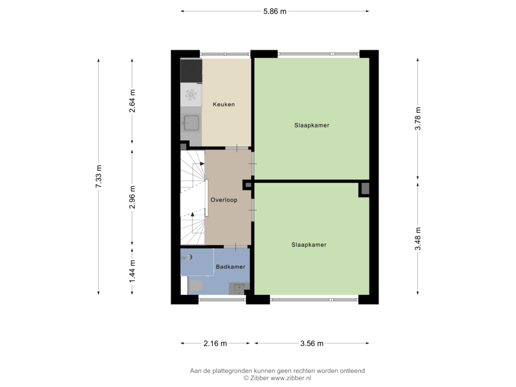 View floorplan of Eerste Verdieping of Bazuinstraat 27