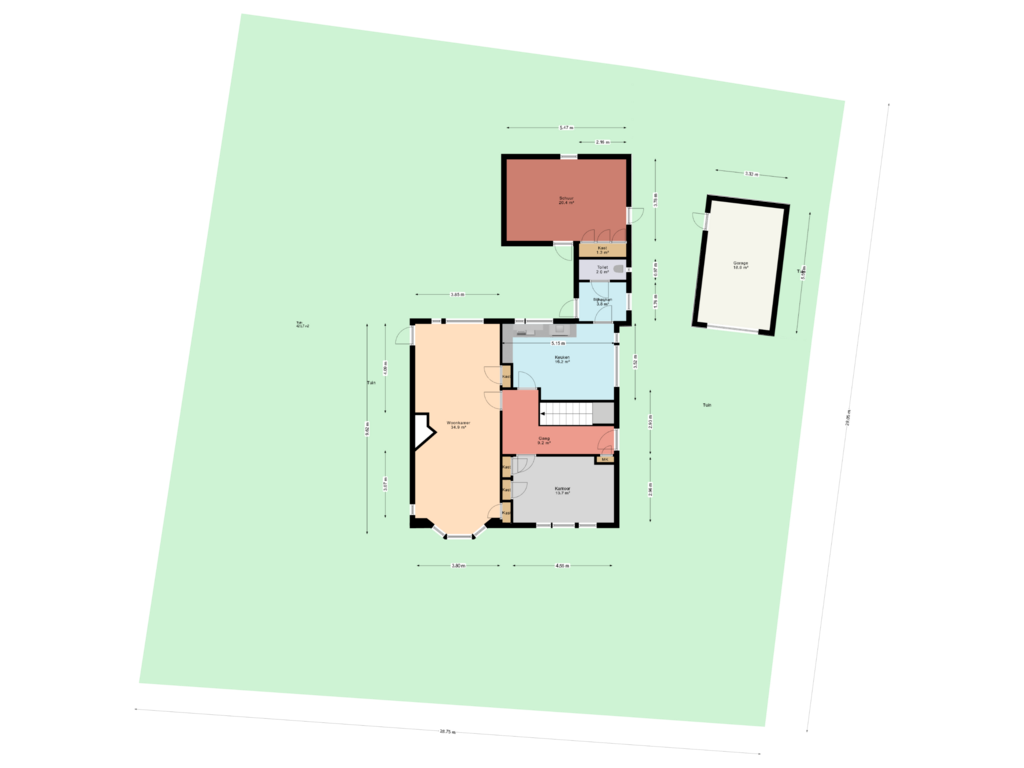 Bekijk plattegrond van Begane grond perceel van Veursestraatweg 141