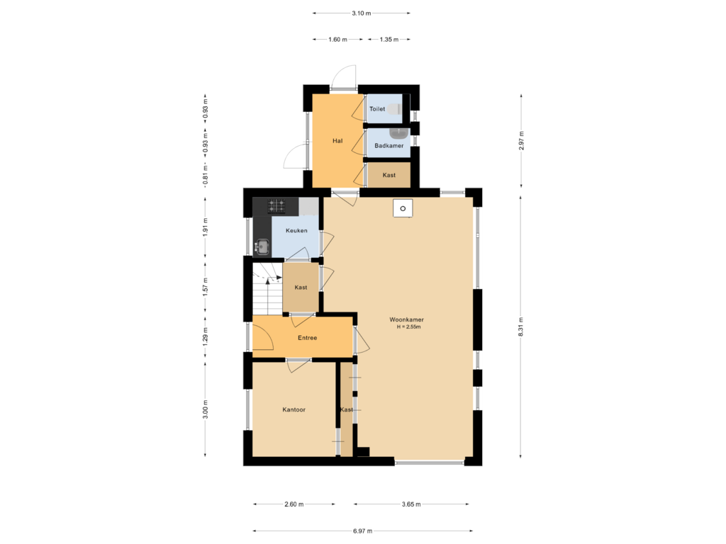 Bekijk plattegrond van Begane grond_1 van Zwarte Dijk 47