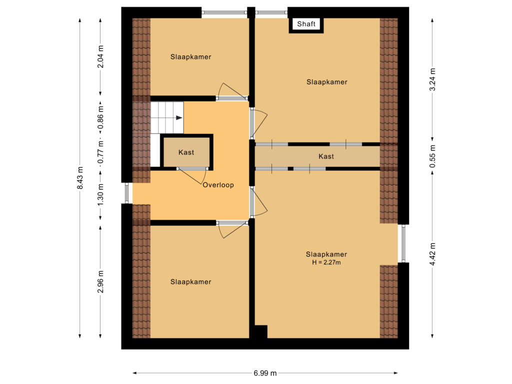 Bekijk plattegrond van Eerste verdieping van Zwarte Dijk 47