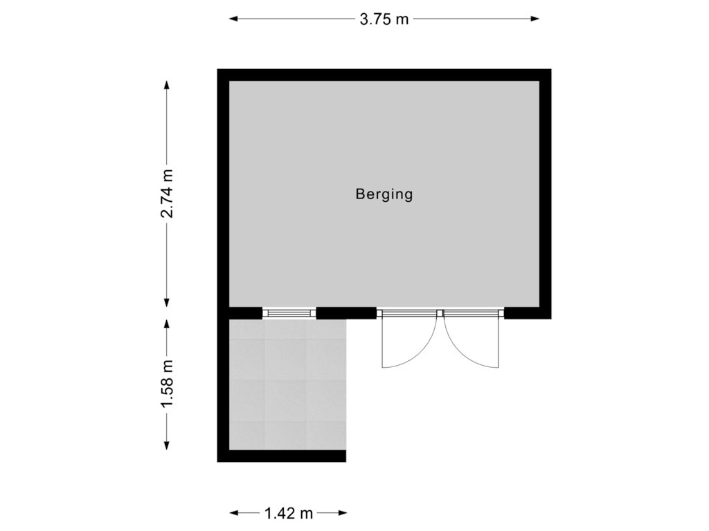 View floorplan of Berging of Kreeft 12