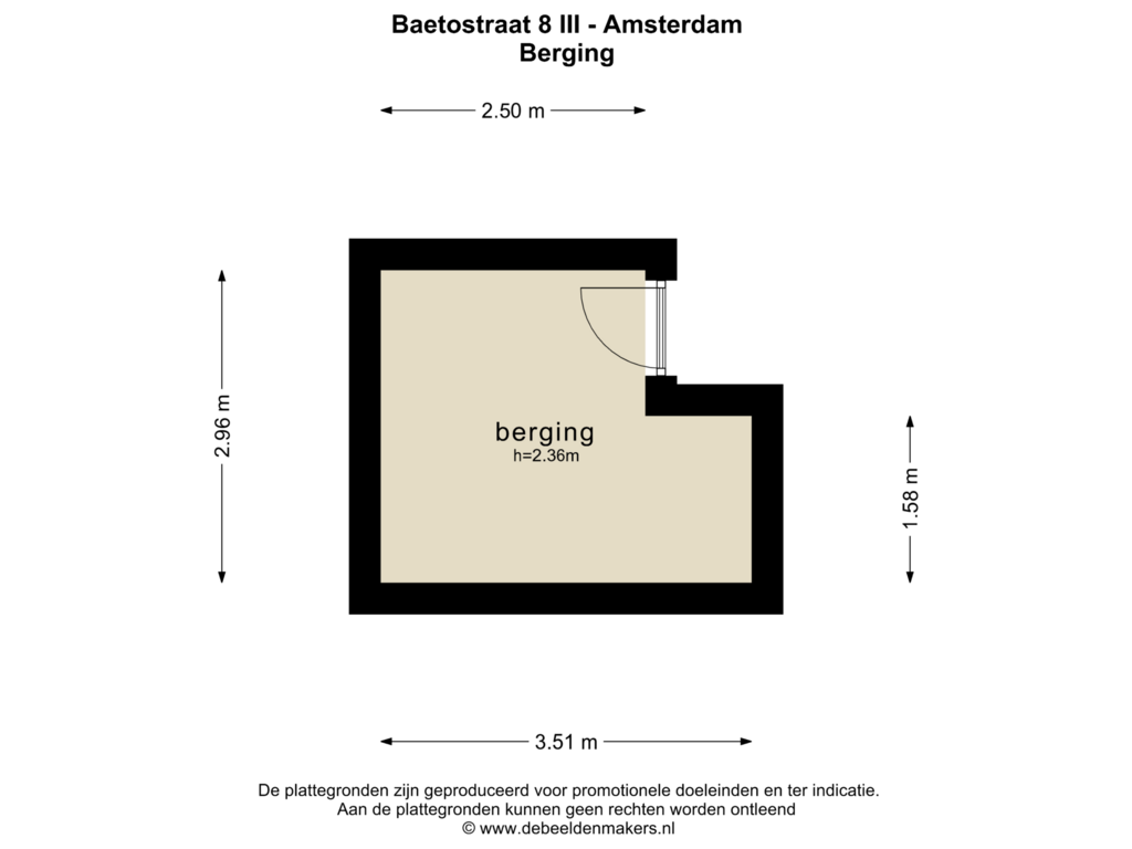 Bekijk plattegrond van BERGING van Baetostraat 8-3