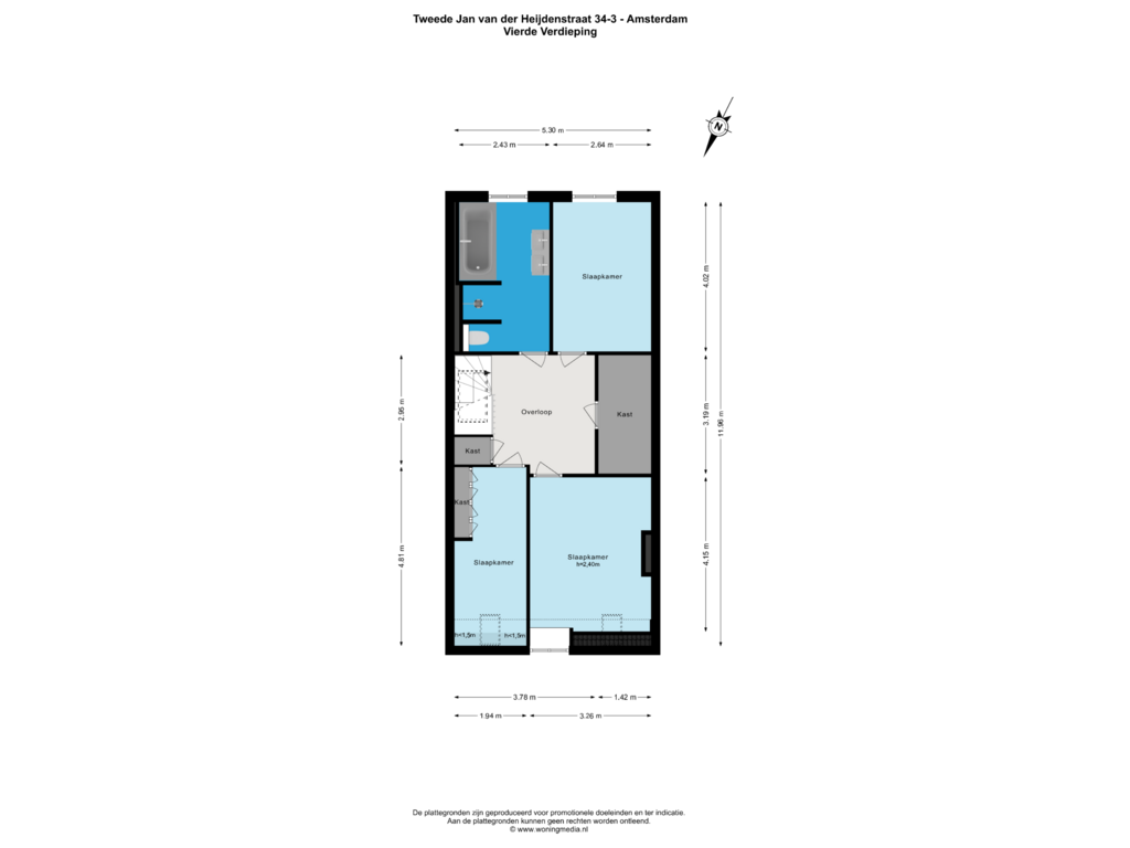 Bekijk plattegrond van 4e_verd van Tweede Jan van der Heijdenstraat 34-3