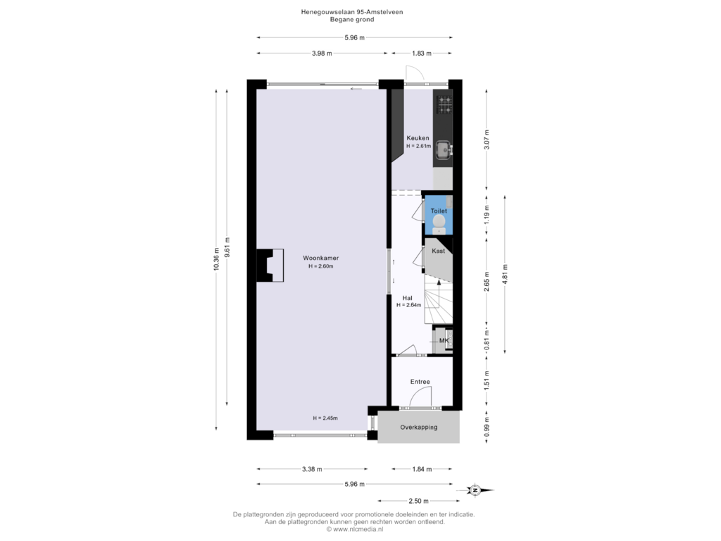 Bekijk plattegrond van Begane grond van Henegouwselaan 95