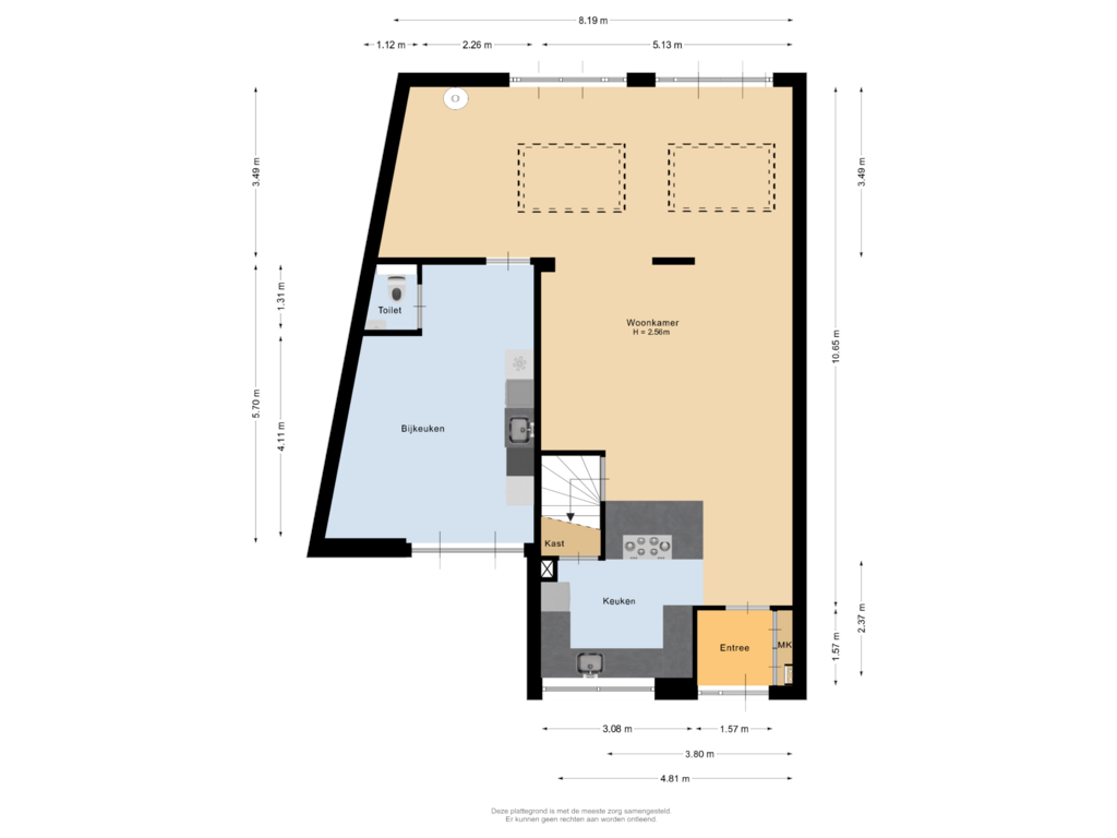 Bekijk plattegrond van Begane grond van Mozartstraat 86