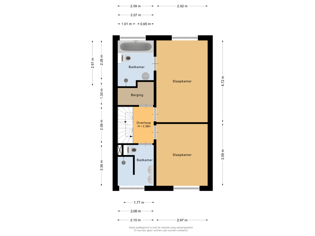 Bekijk plattegrond van Eerste verdieping van Mozartstraat 86