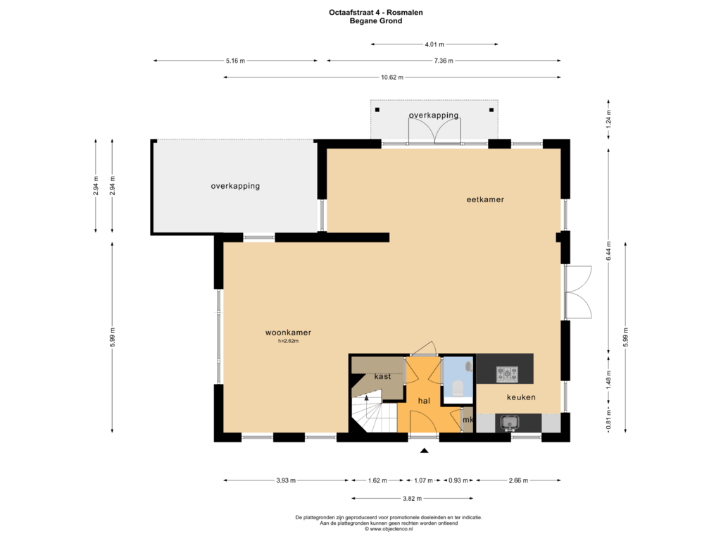 Bekijk plattegrond van BEGANE GROND van Octaafstraat 4