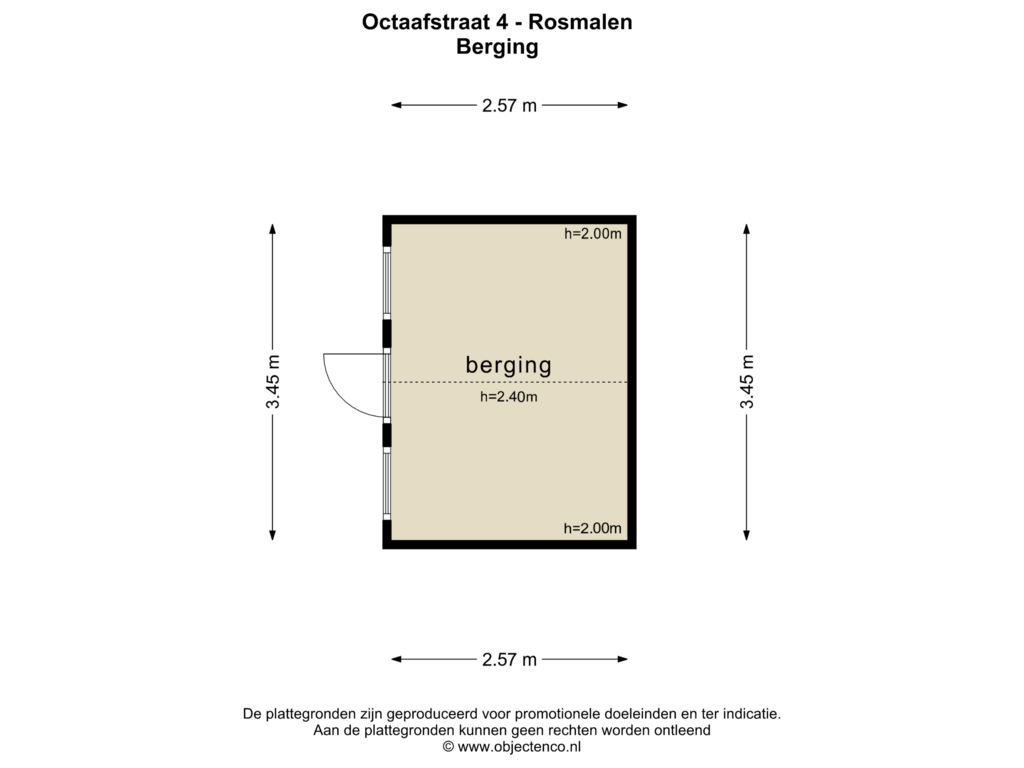 Bekijk plattegrond van BERGING van Octaafstraat 4