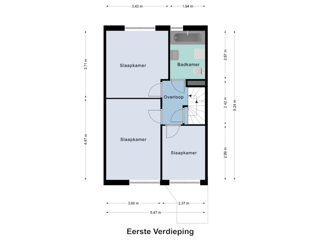 Bekijk plattegrond van Eerste Verdieping van Ambachtsingel 85