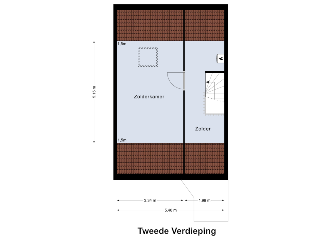 Bekijk plattegrond van Tweede Verdieping van Ambachtsingel 85