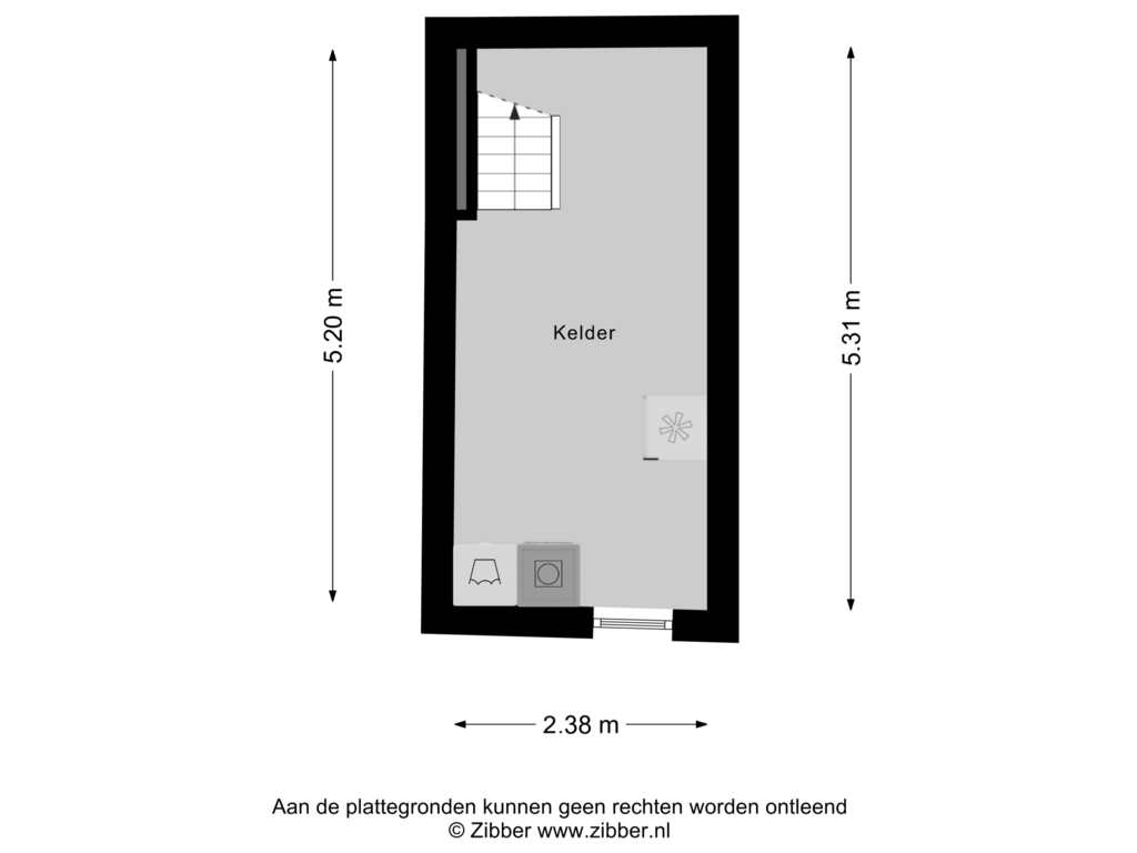 Bekijk plattegrond van Kelder van Winkelstraat 2