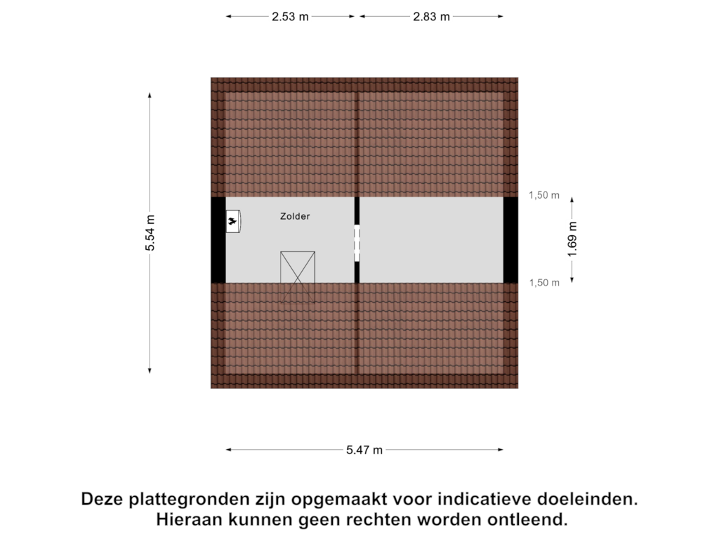 View floorplan of Zolder of Dorskamp 36