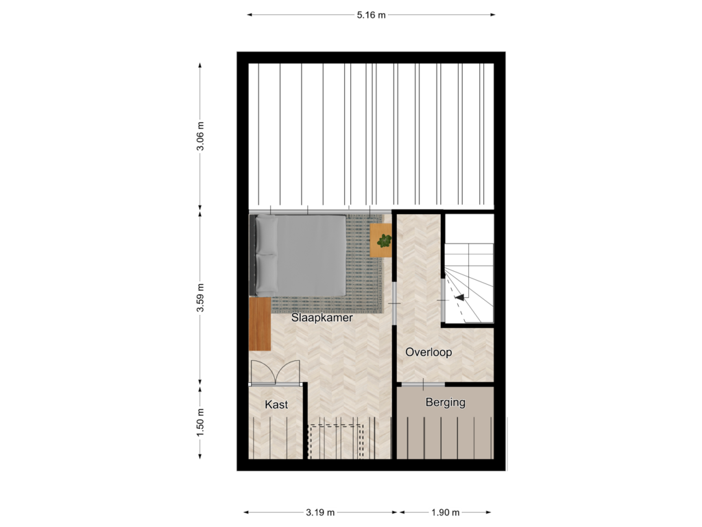 Bekijk plattegrond van Tweede verdieping van Multatuliweg 51