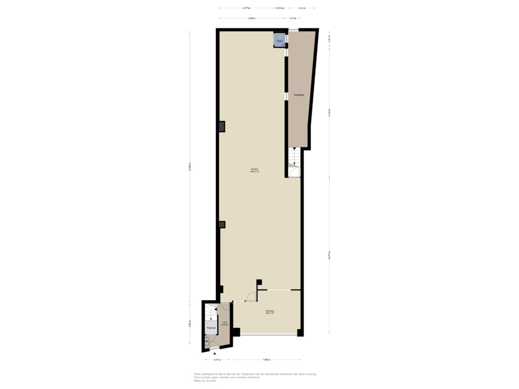 Bekijk plattegrond van Begane grond van Akerstraat-Noord 182