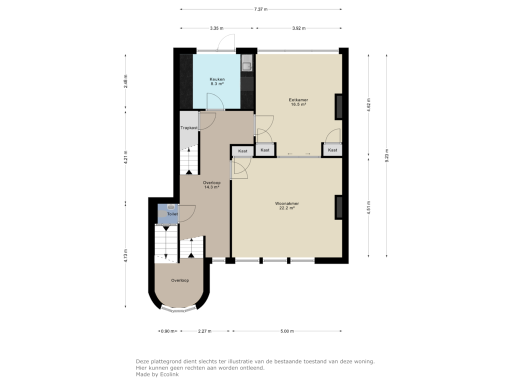 Bekijk plattegrond van 1e verdieping van Akerstraat-Noord 182