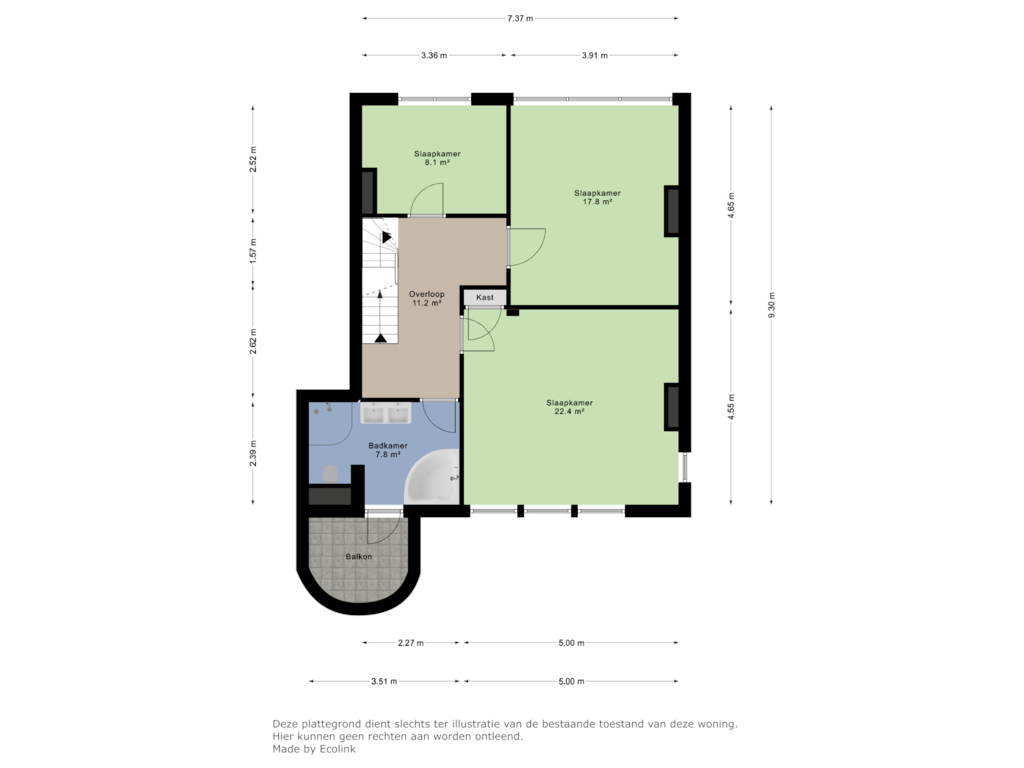 Bekijk plattegrond van 2e verdieping van Akerstraat-Noord 182