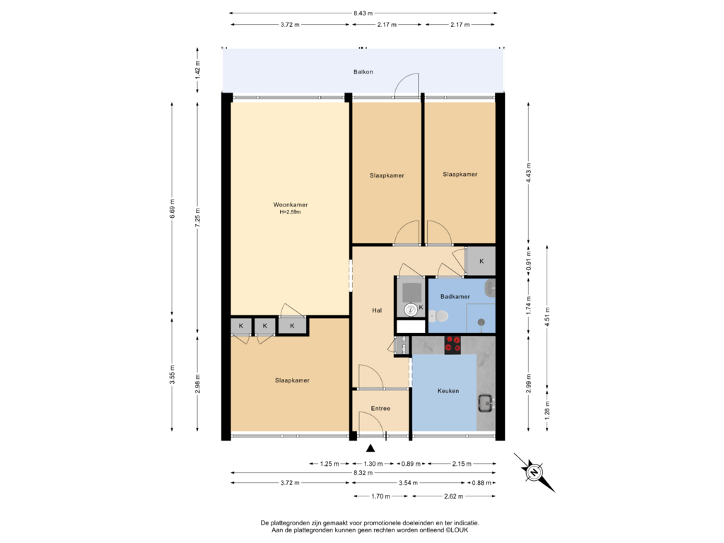 View floorplan of 5e Verdieping of Prinses Annalaan 306