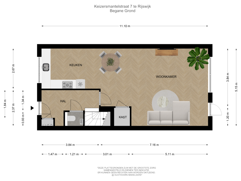 Bekijk plattegrond van Begane Grond van Keizersmantelstraat 7