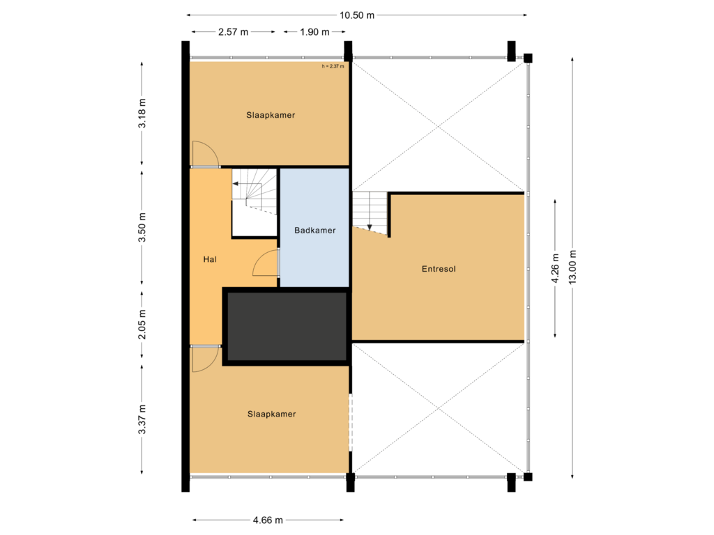 View floorplan of Eerste verdieping of Middenweg 172-G