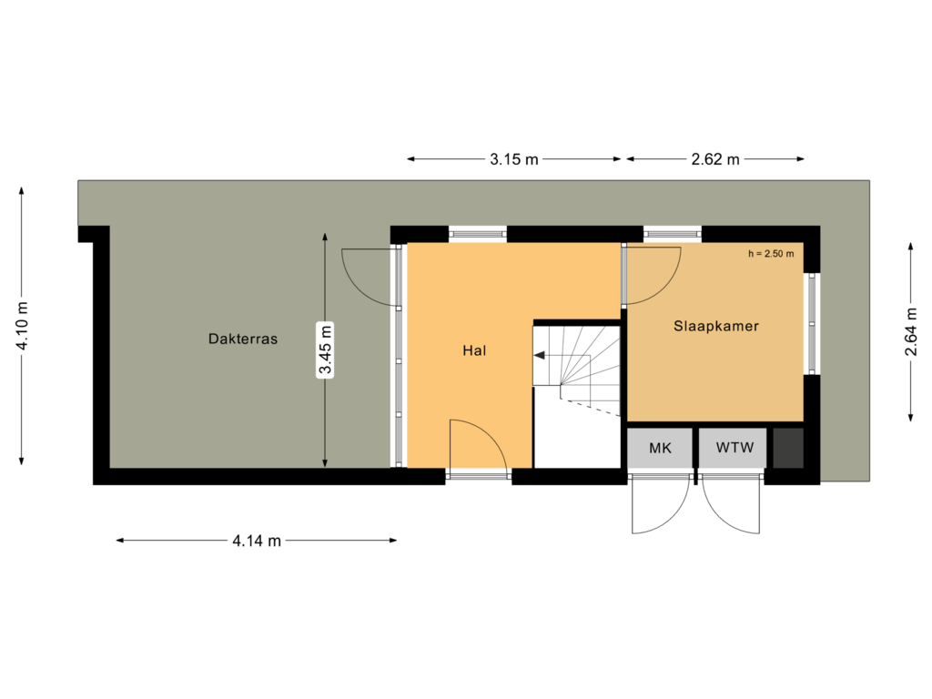 View floorplan of Tweede verdieping of Middenweg 172-G