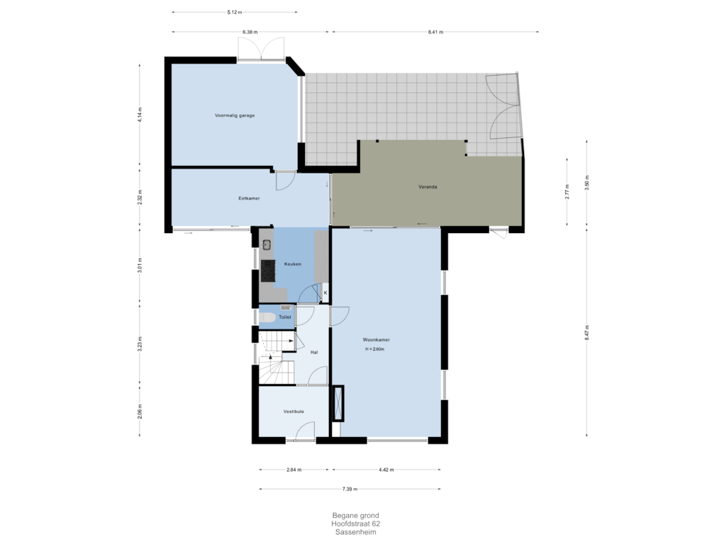 Bekijk plattegrond van Begane grond van Hoofdstraat 62