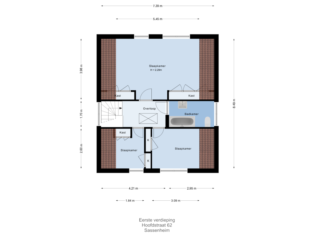 Bekijk plattegrond van Eerste verdieping van Hoofdstraat 62