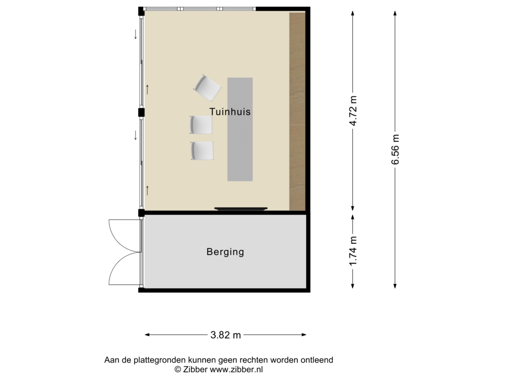 Bekijk plattegrond van Tuinhuis van Handelsweg 10