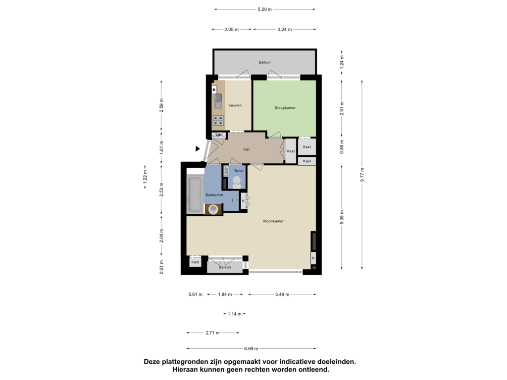 Bekijk plattegrond van Appartement van Verlengde Schrans 148-D