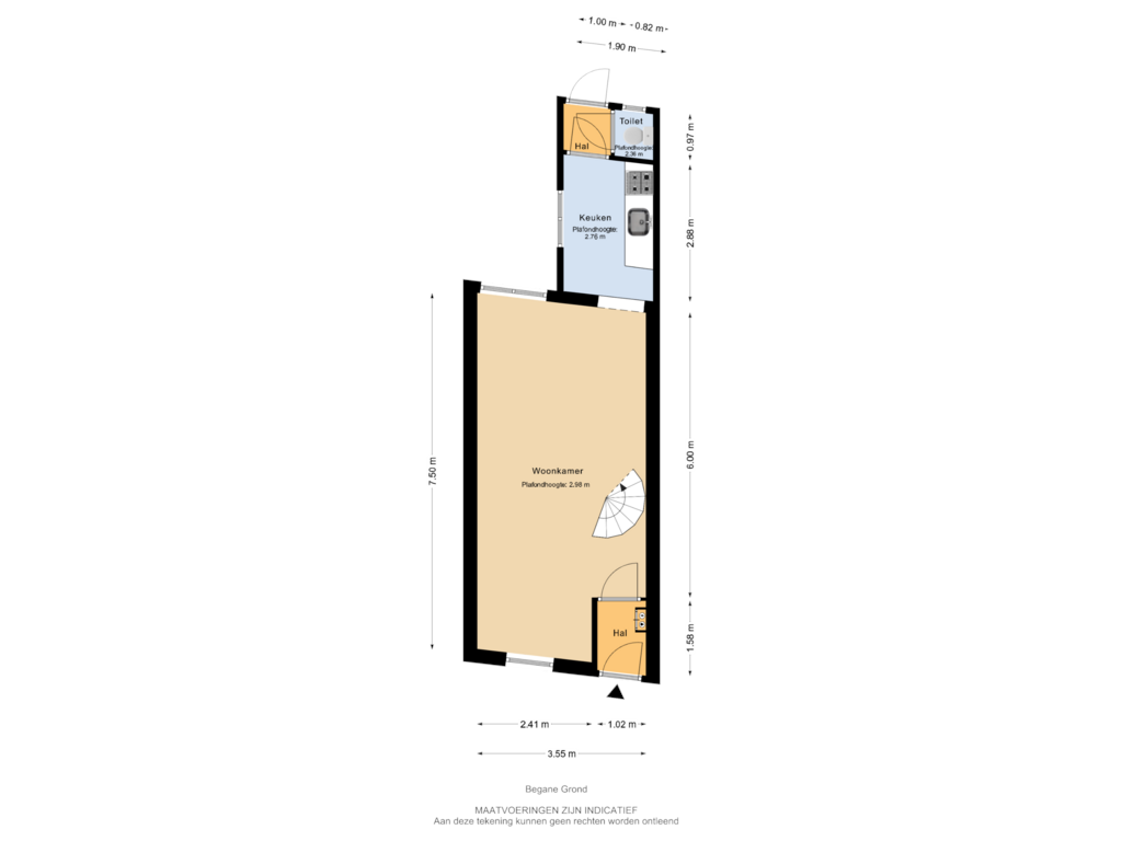 Bekijk plattegrond van Begane Grond van Kromhout 150