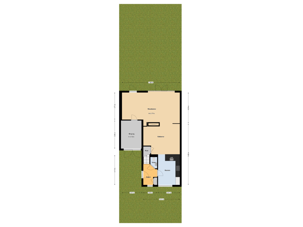 Bekijk plattegrond van Begane grond Peceel van Lisdoddestraat 40