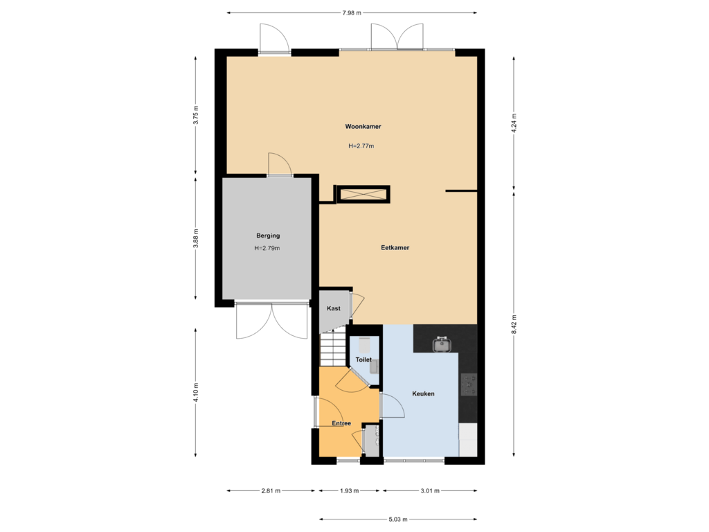 Bekijk plattegrond van Begane grond van Lisdoddestraat 40