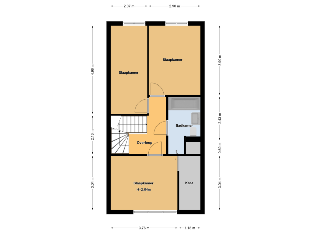 Bekijk plattegrond van Eerste Verdieping van Lisdoddestraat 40