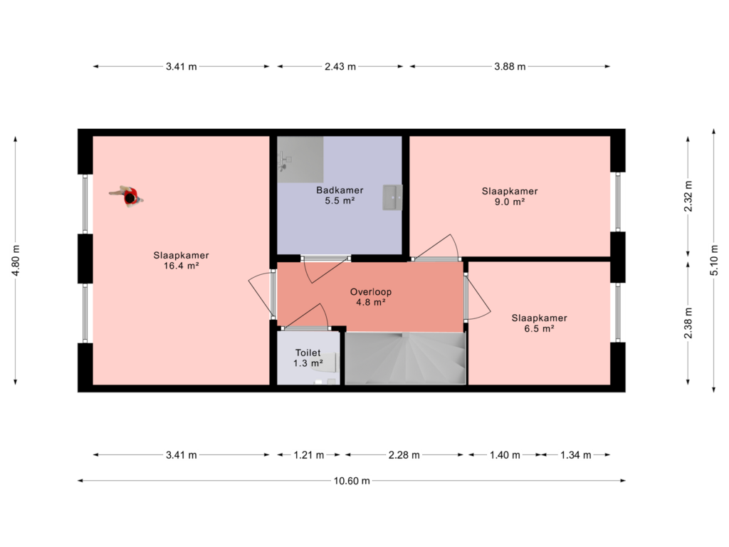 Bekijk plattegrond van Eerste etage van Laura Wernet-Paskelhof 15