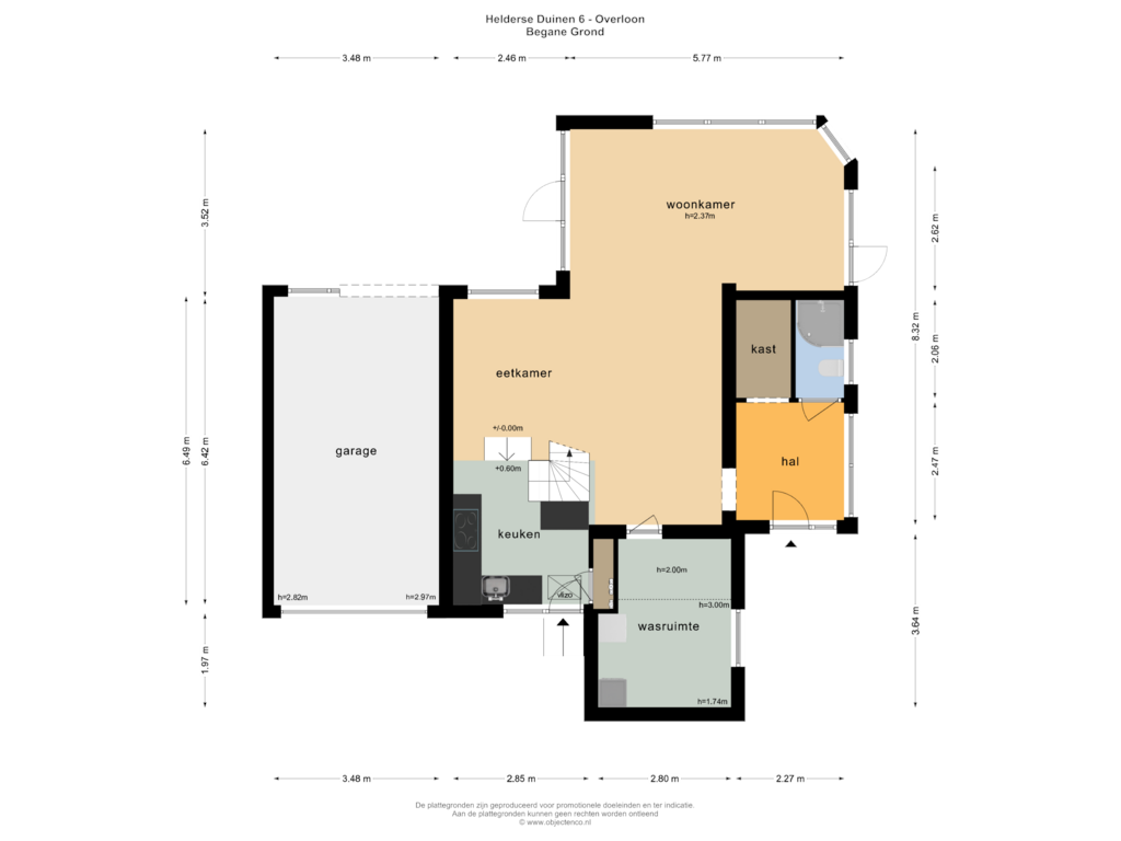 View floorplan of Begane Grond of Helderse Duinen 6