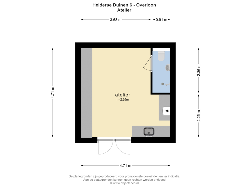 View floorplan of Atelier of Helderse Duinen 6