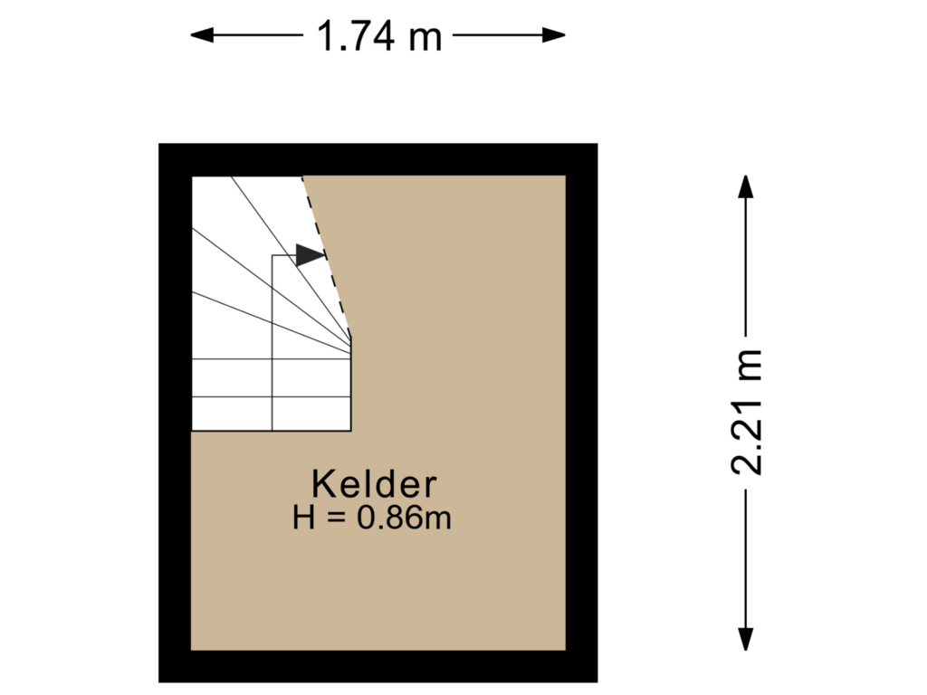 View floorplan of Kelder of Pastoor Grimmeltstraat 25