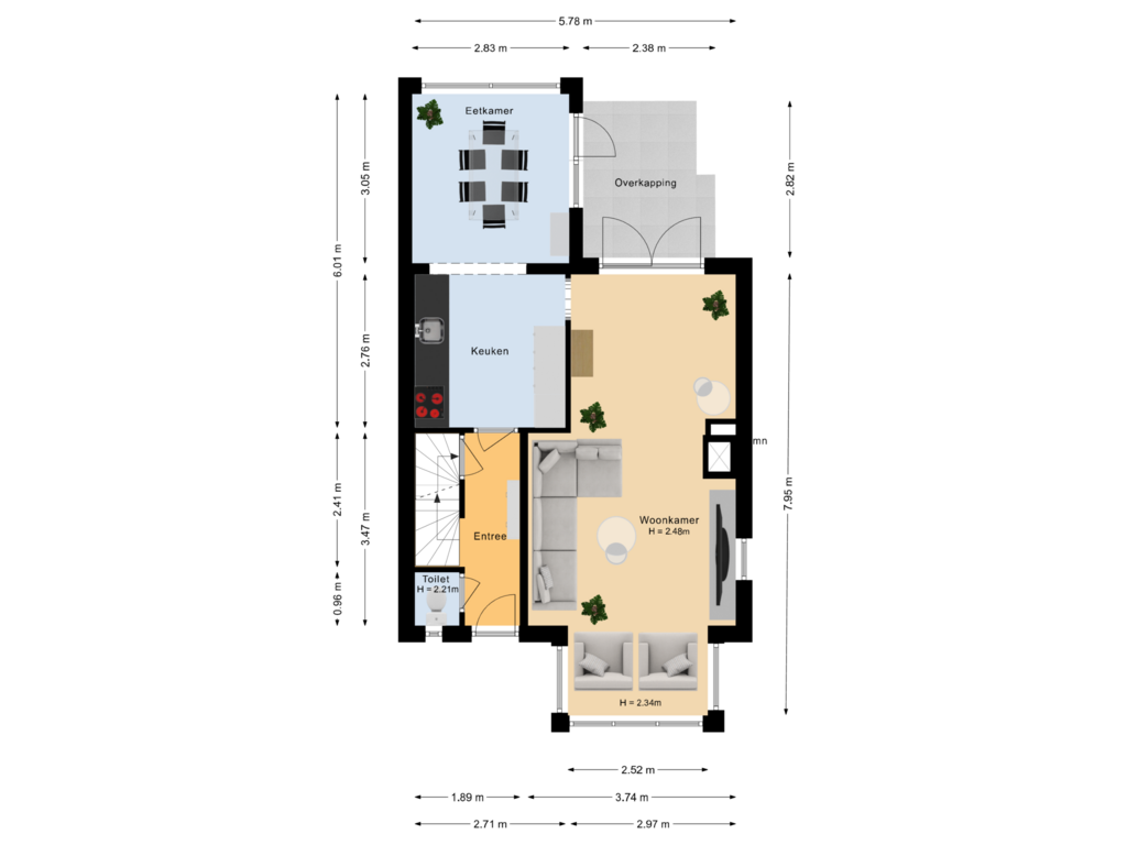 View floorplan of Begane grond of Pastoor Grimmeltstraat 25