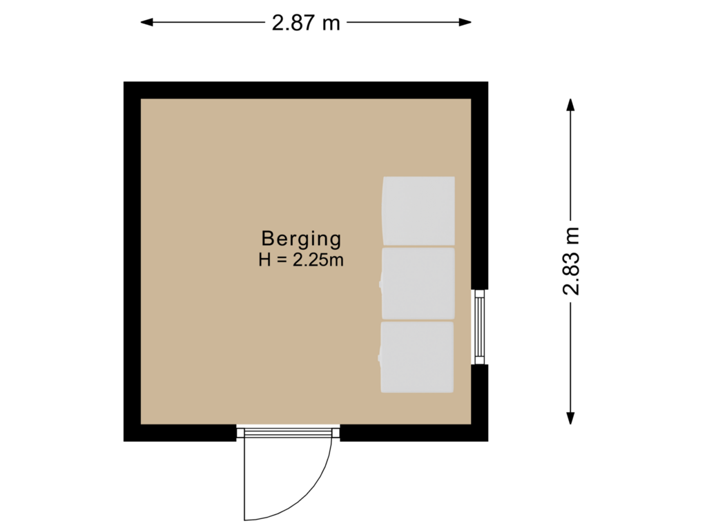 View floorplan of Berging of Pastoor Grimmeltstraat 25